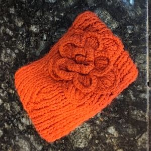 Burnt orange knitted head wrap